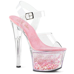 7" Heel SKY-308WHG Clear Baby Pink