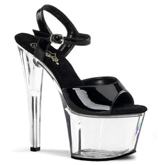 7 Inch Heel SKY-309 Black-Clear