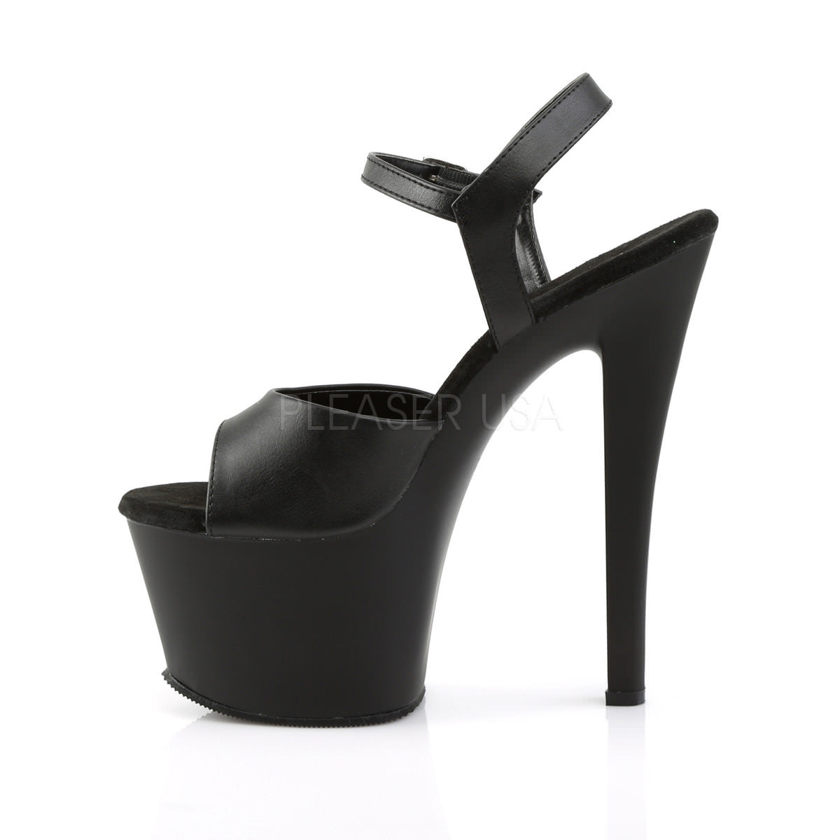 7 Inch Heel SKY-309 Black Pu