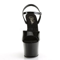 7 Inch Heel SKY-309CHRS Black Silver