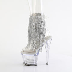 7 Inch Heel SPECTATOR-1017RSF Clear Silver Clear