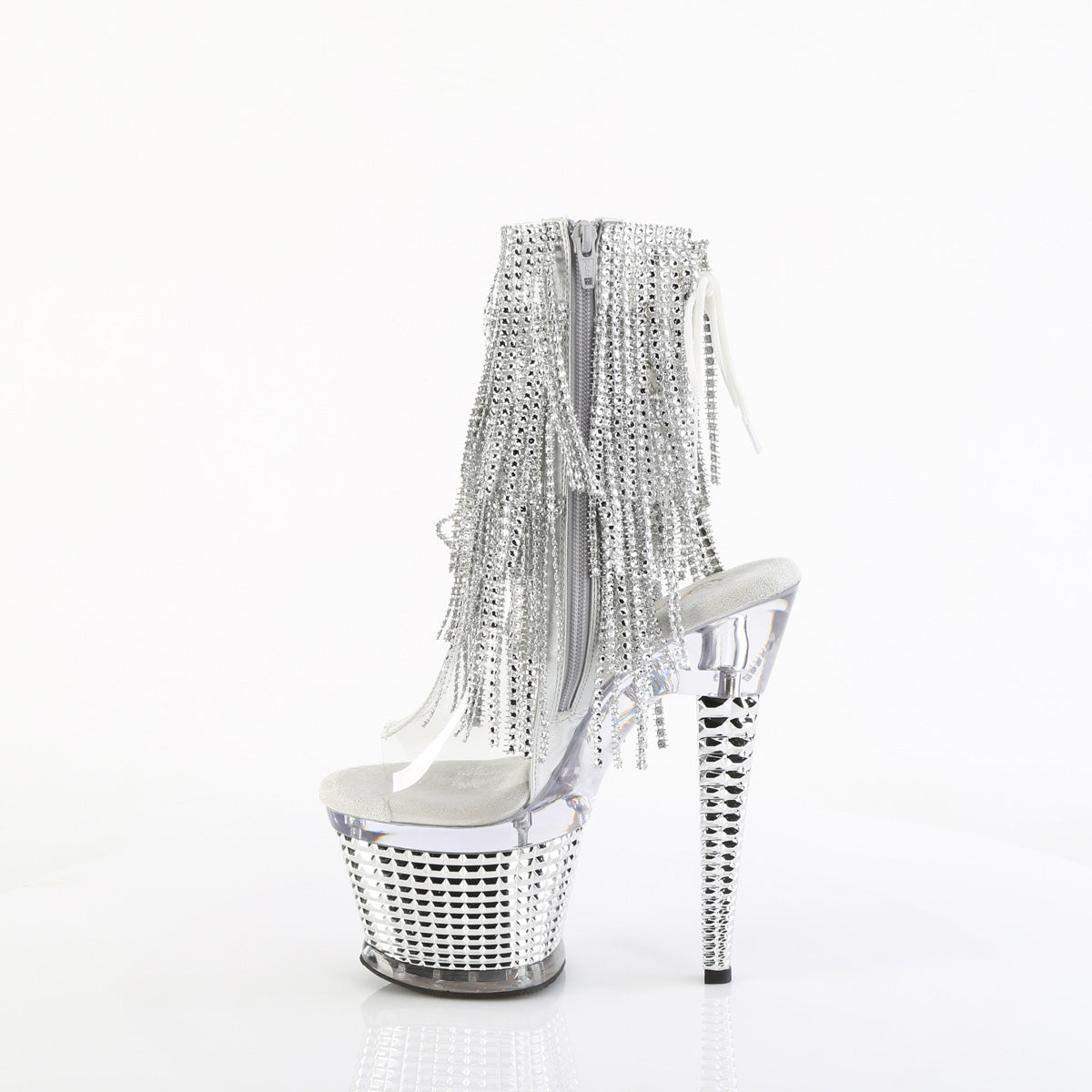 7 Inch Heel SPECTATOR-1017RSF Clear Silver Chrome
