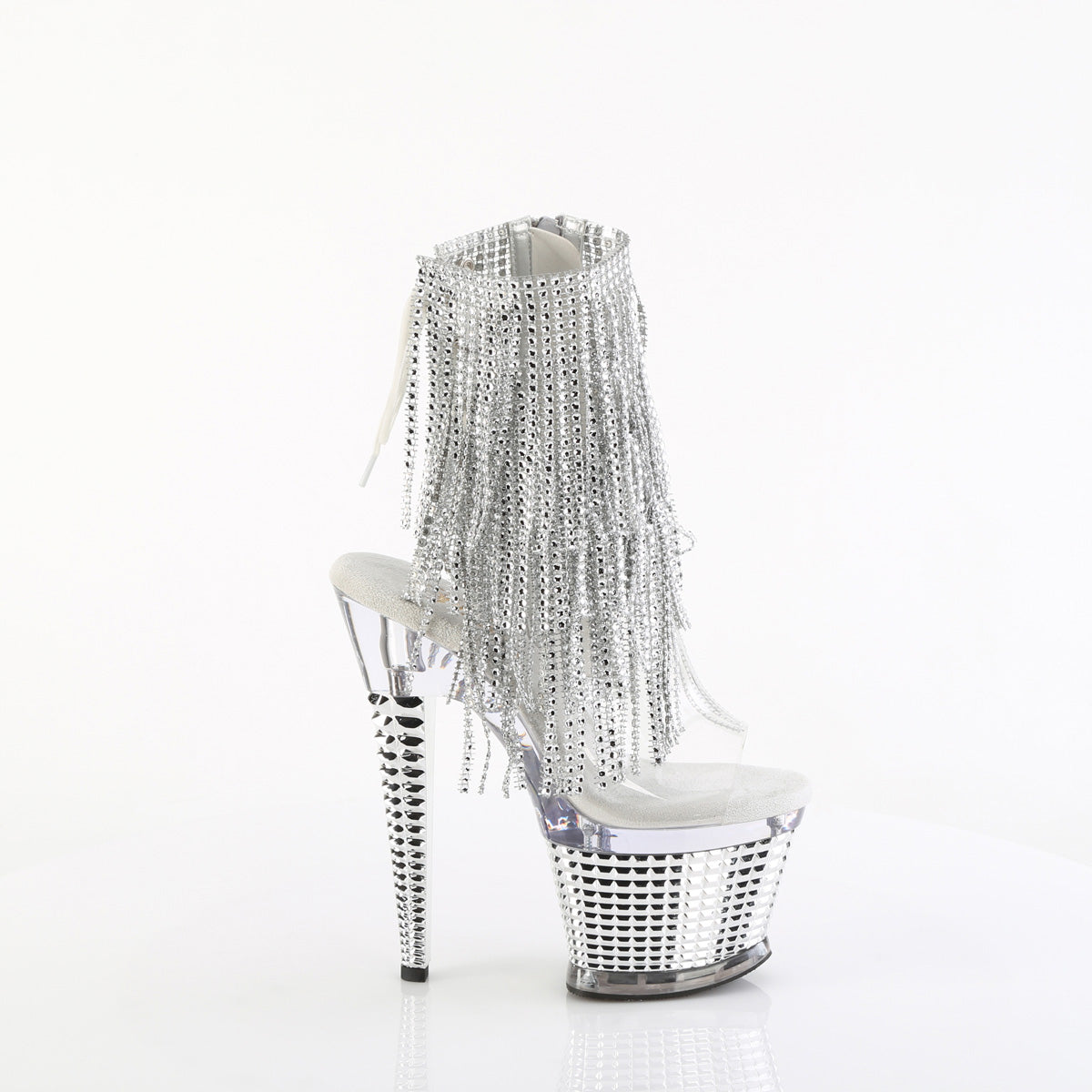 7 Inch Heel SPECTATOR-1017RSF Clear Silver Chrome