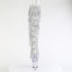 7 Inch Heel SPECTATOR-3019C-RSF Clear Silver Rhinestone