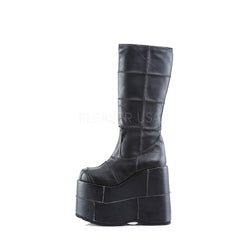 DEMONIA STACK-301 Men's Black Pu Vegan Boots - Shoecup.com - 2