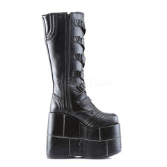 DEMONIA STACK-308 Men's Black Pu Vegan Boots - Shoecup.com - 3