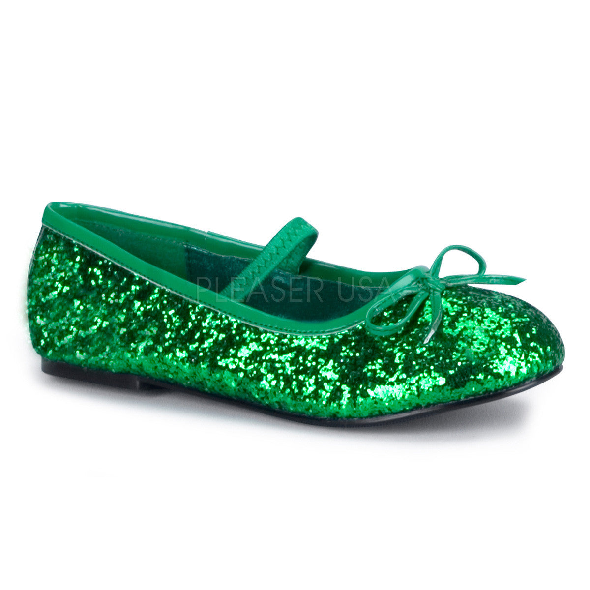 FUNTASMA STAR-16G Green Glitter Ballet Flat - Shoecup.com