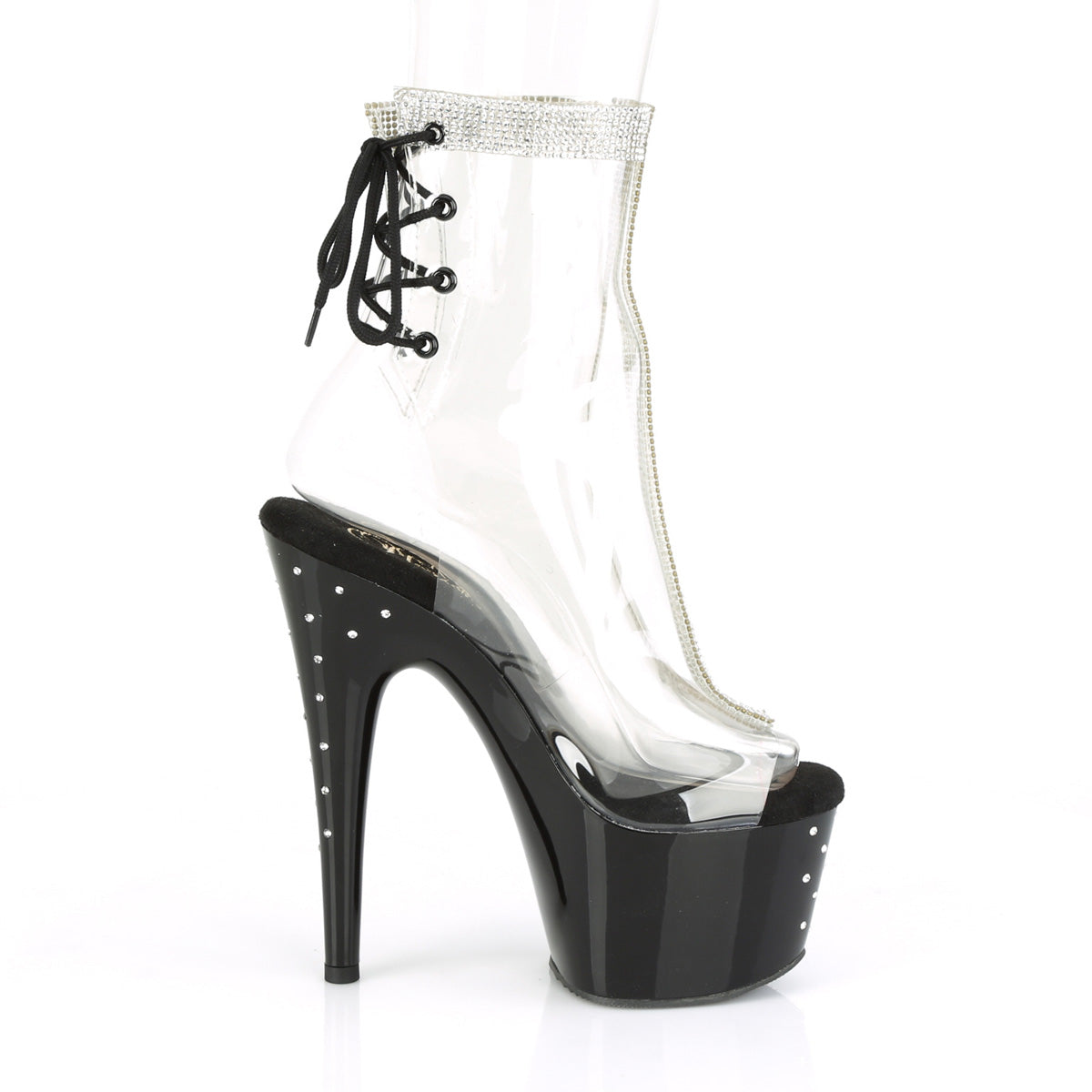 7 Inch Heel STARDUST-1018C-2RS Clear-Black