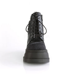 4 Inch Platform STOMP-18 Black-Grey Velvet