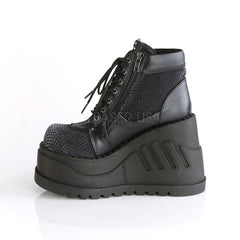 4 Inch Platform STOMP-18 Black-Grey Velvet