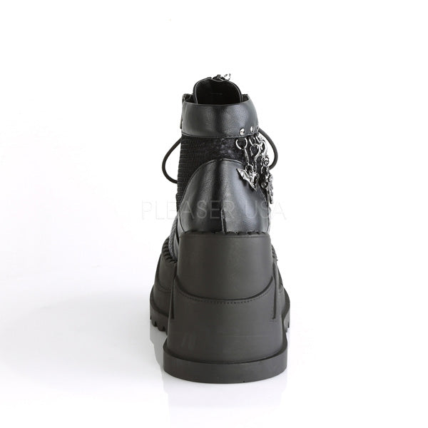 4 Inch Platform STOMP-18 Black-Grey Velvet
