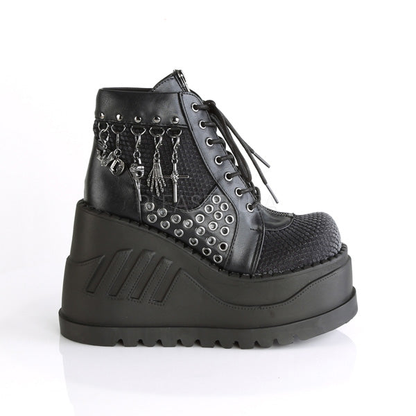 4 Inch Platform STOMP-18 Black-Grey Velvet