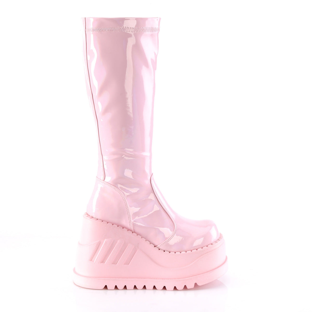 4 Inch Wedge Platform STOMP-200 Baby Pink Holo