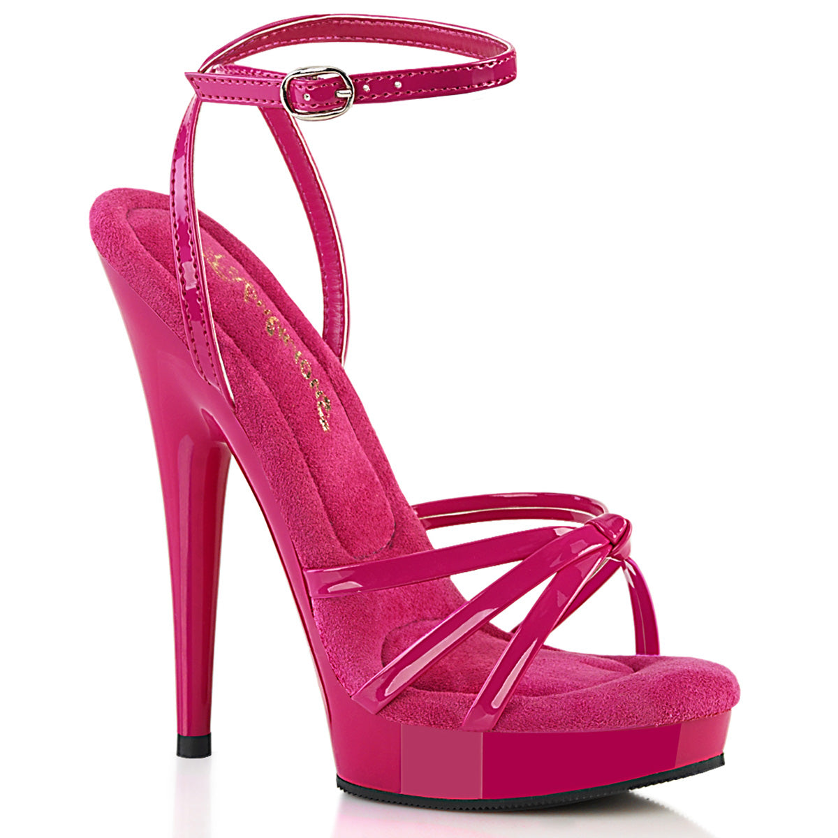 6" Heel, 1" Platform Wrap Around Knotted Hot Pink Strap Sandal