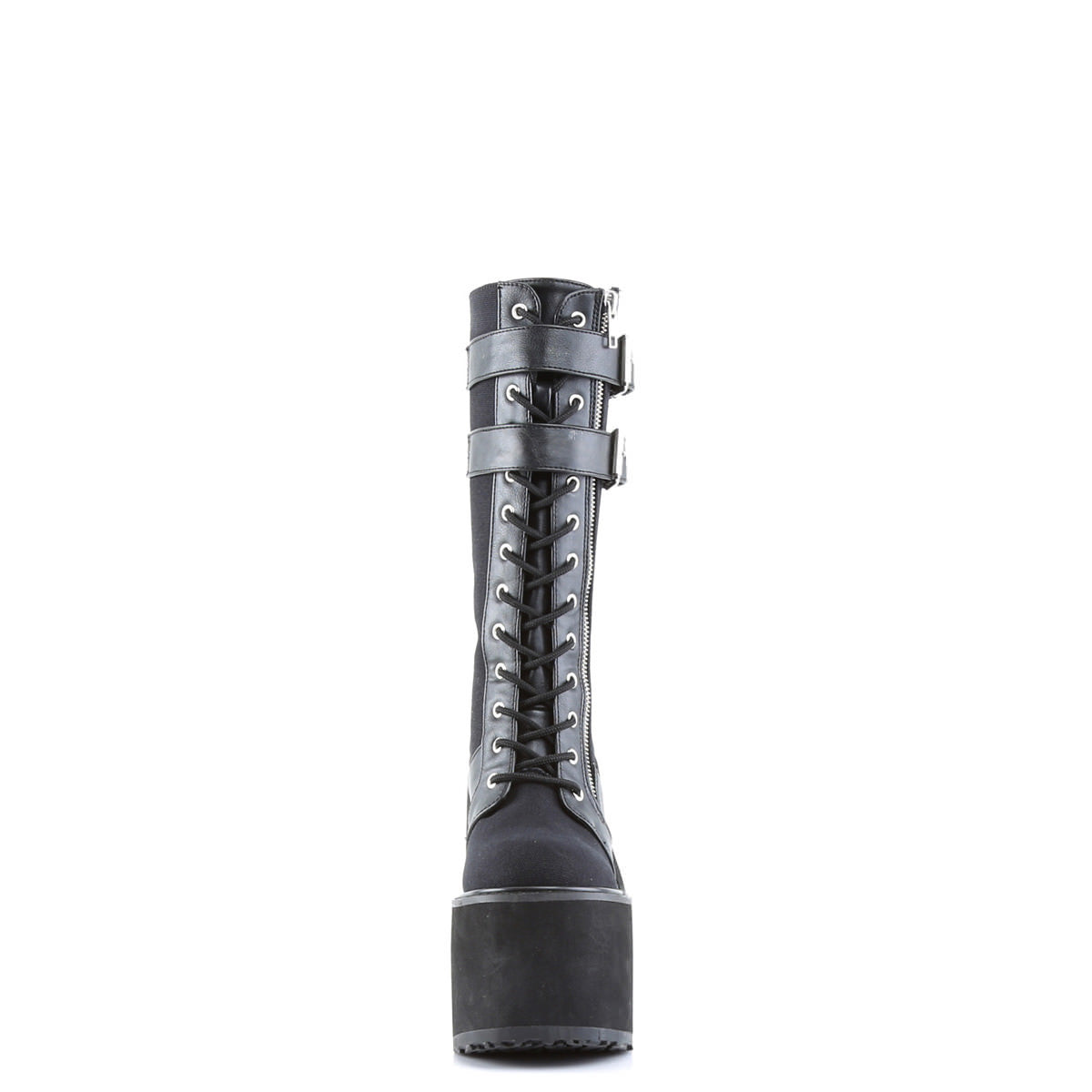 Demonia SWING-221 Black Canvas-Vegan Leather Boots - Shoecup.com - 4