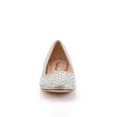 Fabulicious TREAT-06 Nude Glitter Mesh Fabric Flats