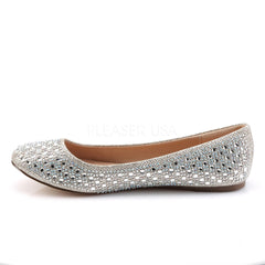 Fabulicious TREAT-06 Nude Glitter Mesh Fabric Flats