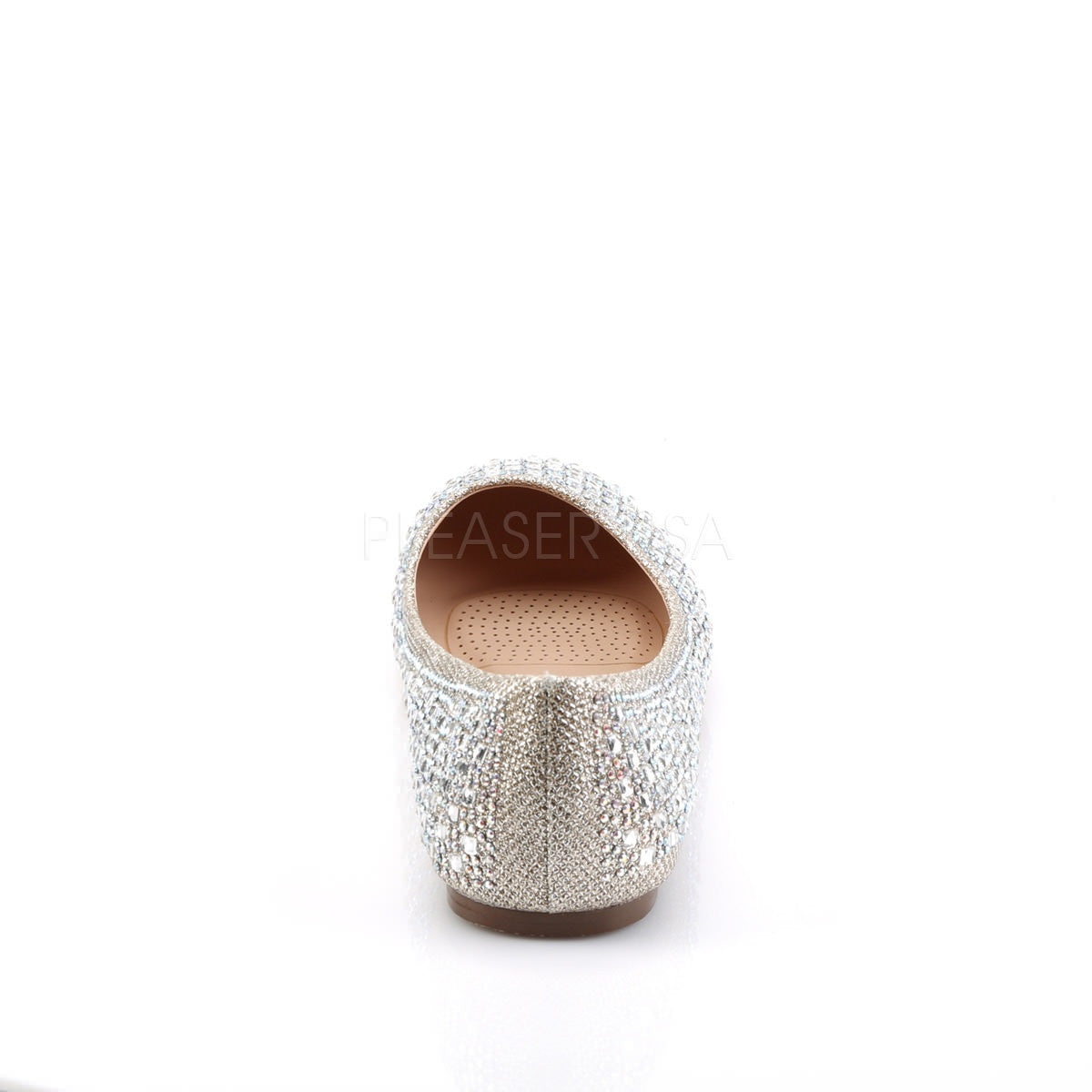 Fabulicious TREAT-06 Nude Glitter Mesh Fabric Flats