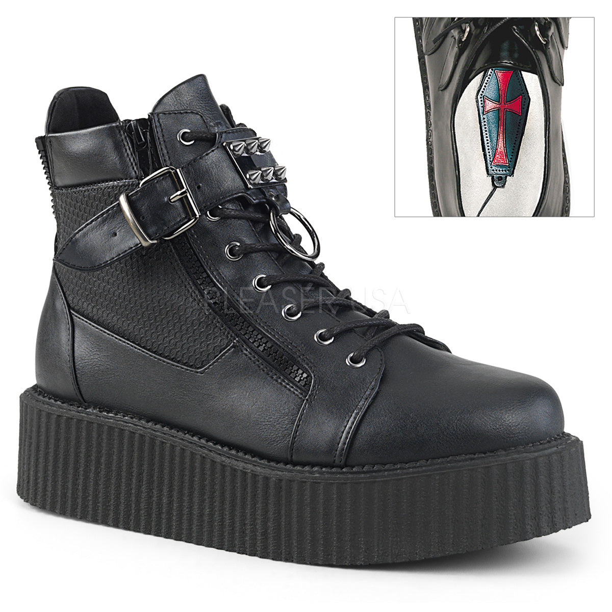 2 Inch Platform 2 Inch Platform V-CREEPER-566 Black – Shoecup.com