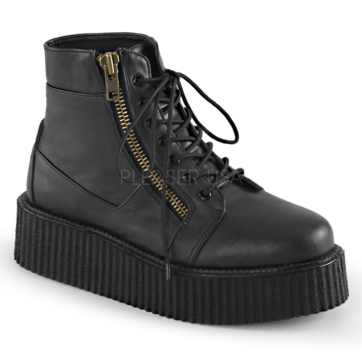 Demonia,Demonia V-CREEPER-571 Men's Black Vegan Leather Boots - Shoecup.com