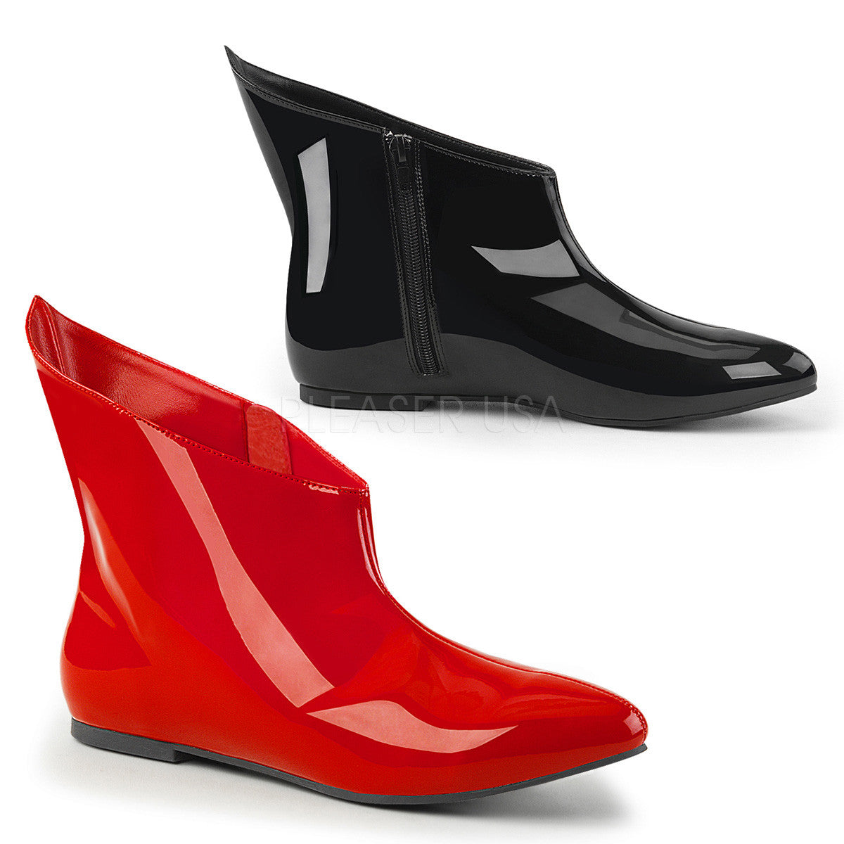 Funtasma VAIL-152HQ Black and Red Villain Boots - Shoecup.com - 1