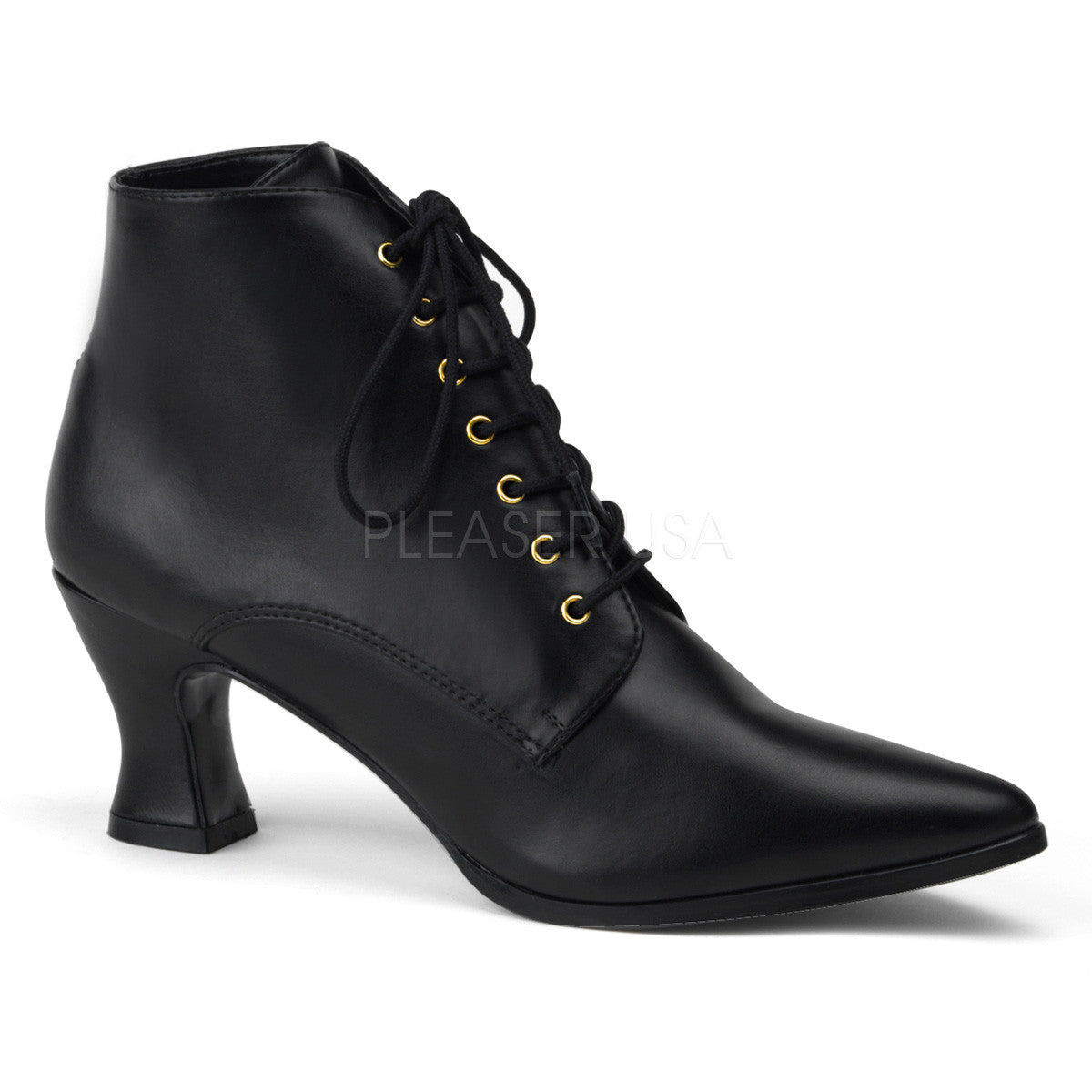 FUNTASMA VICTORIAN-35 Black Pu Ankle Boots - Shoecup.com