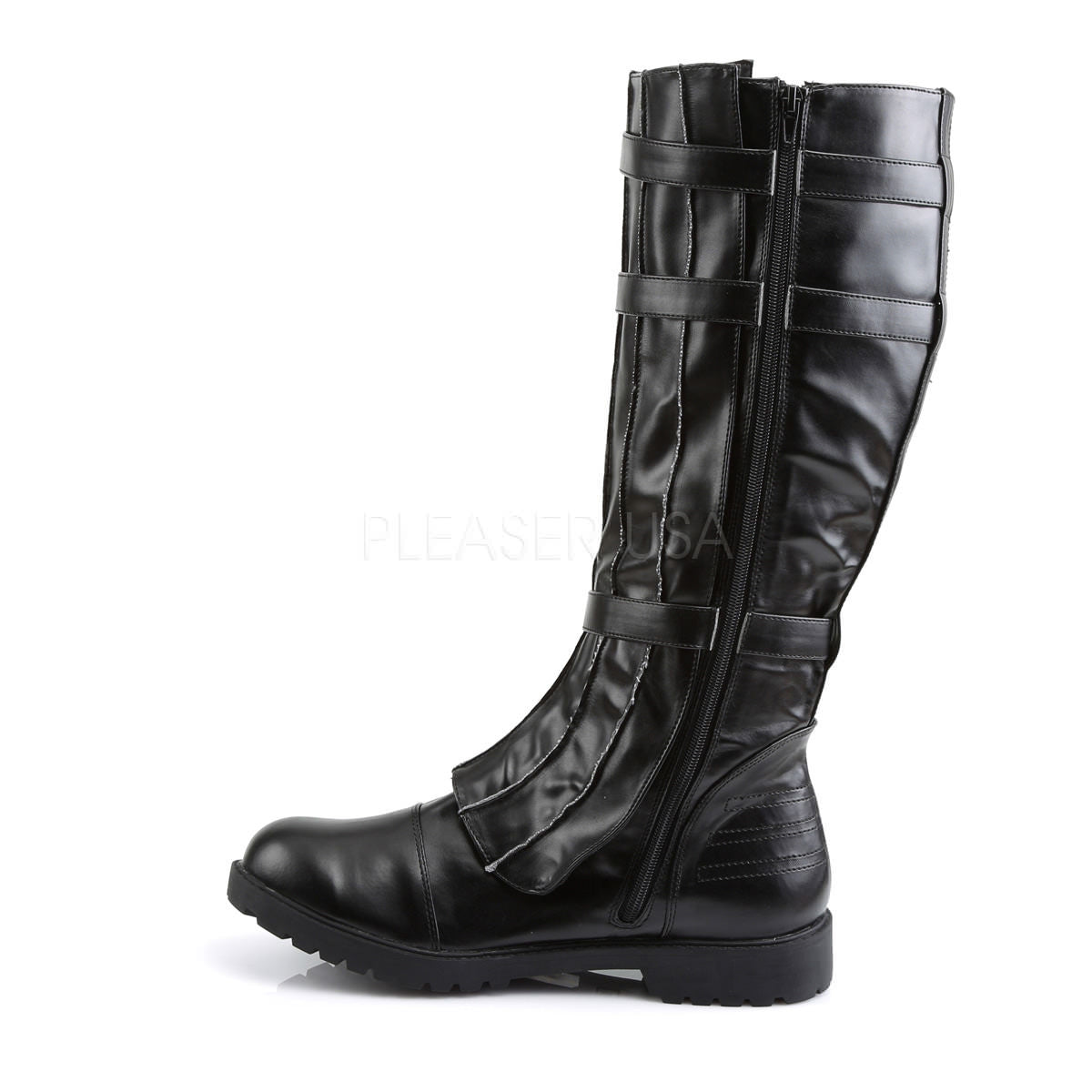 Men's Black Pu Super Hero Boots