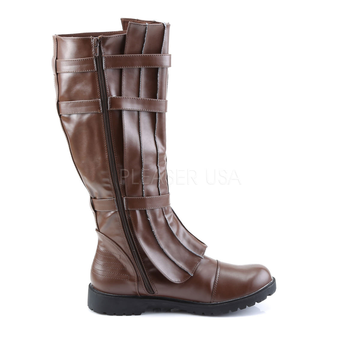 Men's Brown Pu Super Hero Boots