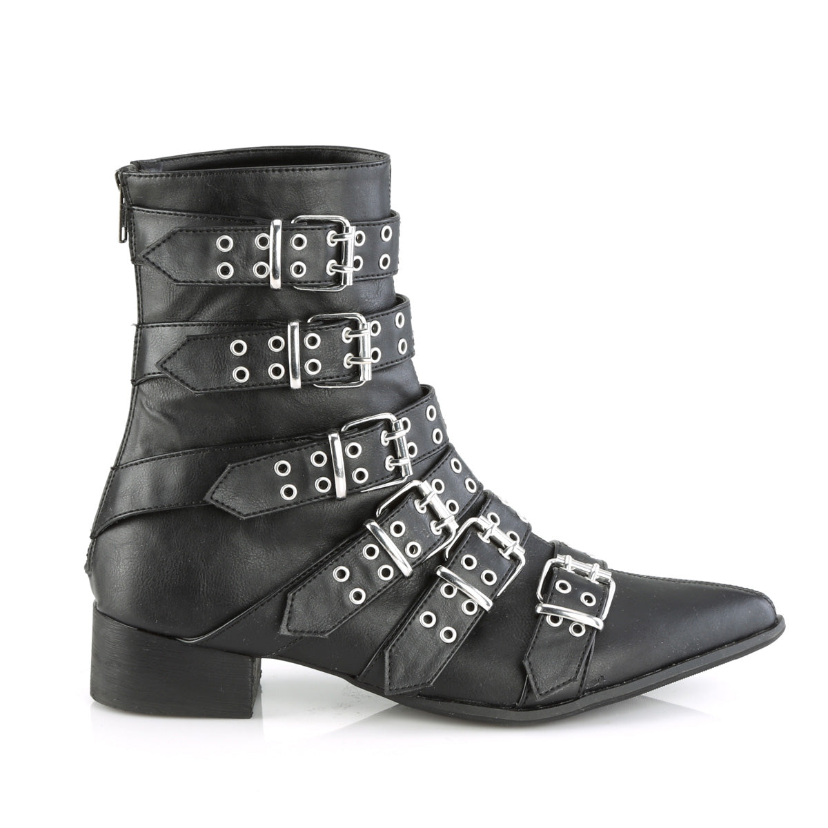 1 Inch Heel WARLOCK-70 Black Pu
