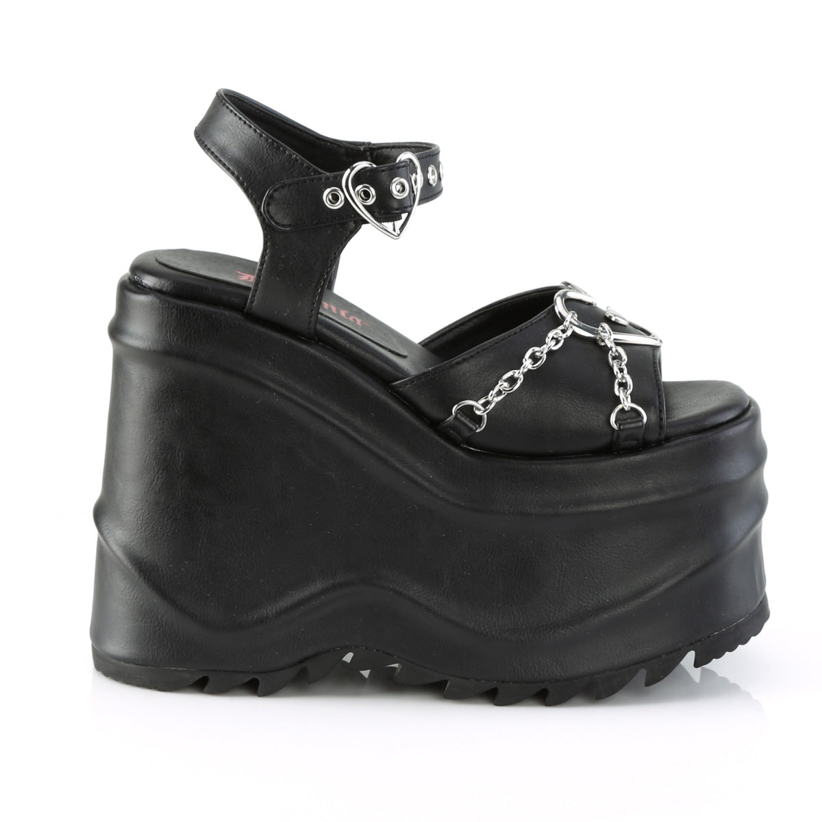 6 Inch Wedge Platform WAVE-09 Black Pu