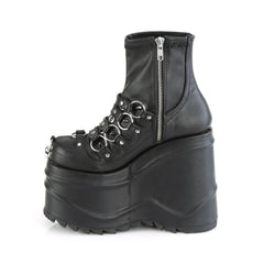6 Inch Wedge Platform WAVE-110 Black Pu
