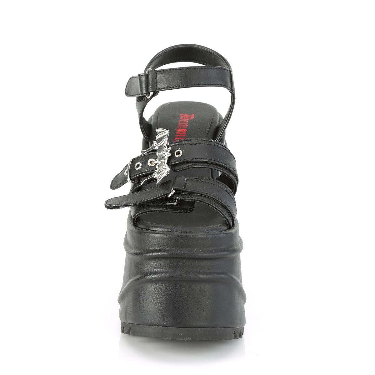 6 Inch Wedge Platform WAVE-13 Black Pu