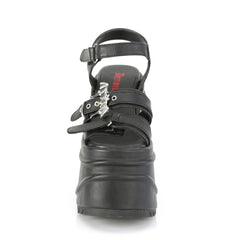 6 Inch Wedge Platform WAVE-13 Black Pu