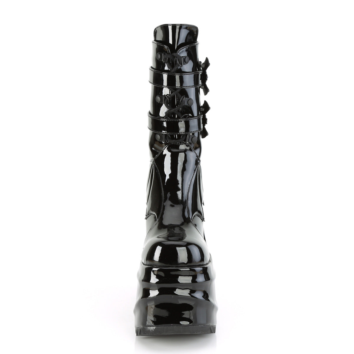 6 Inch Wedge Platform WAVE-150 Black Patent