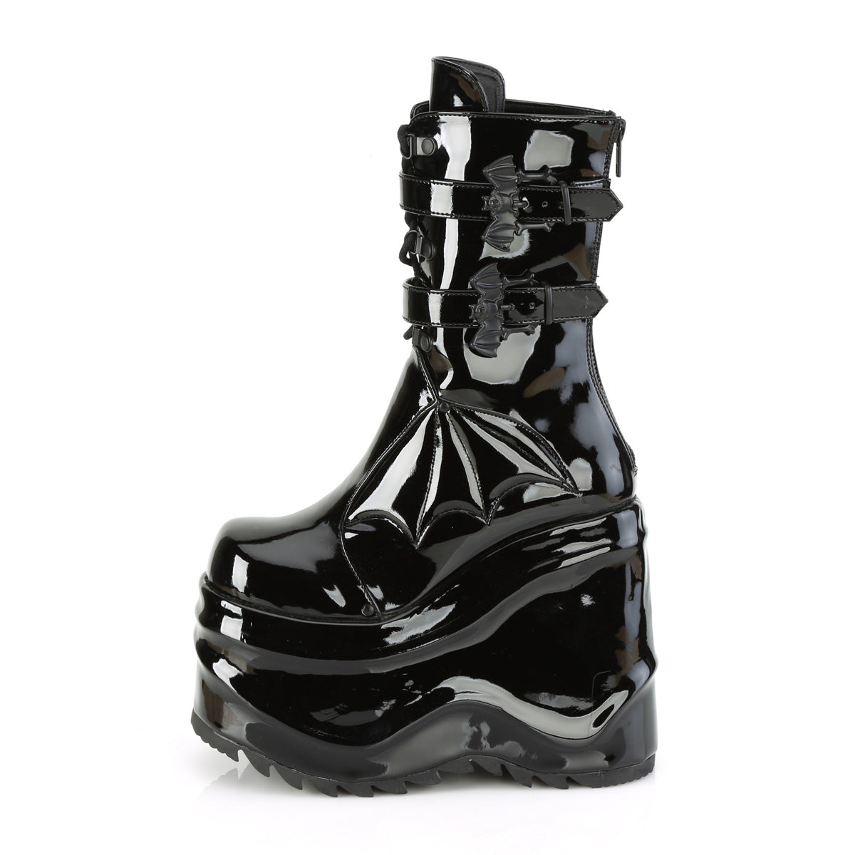 6 Inch Wedge Platform WAVE-150 Black Patent
