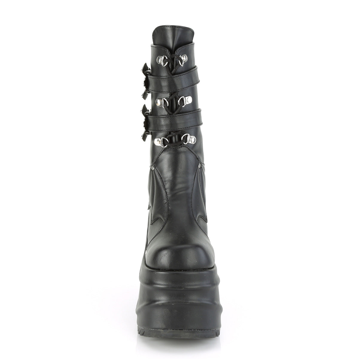 6 Inch Wedge Platform WAVE-150 Black Pu