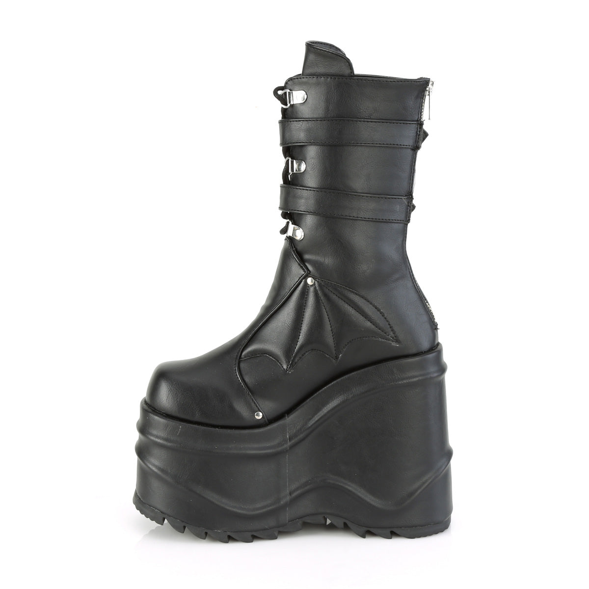 6 Inch Wedge Platform WAVE-150 Black Pu