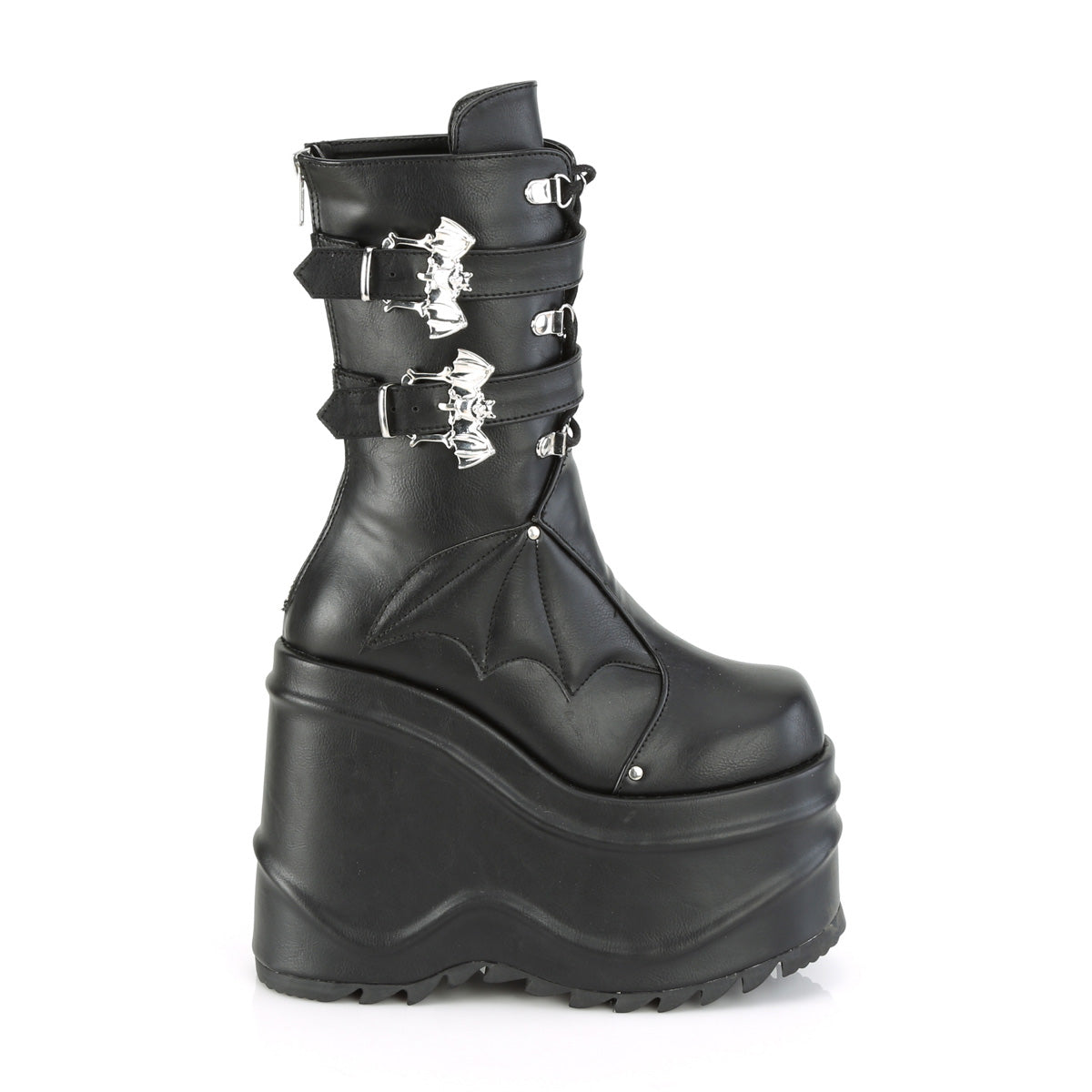 6 Inch Wedge Platform WAVE-150 Black Pu
