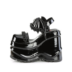 6 Inch Wedge Platform WAVE-20 Black Patent