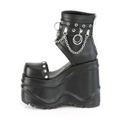 6 Inch Wedge Platform WAVE-22 Black Pu