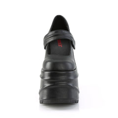 6 Inch Wedge Platform WAVE-32 Black Pu