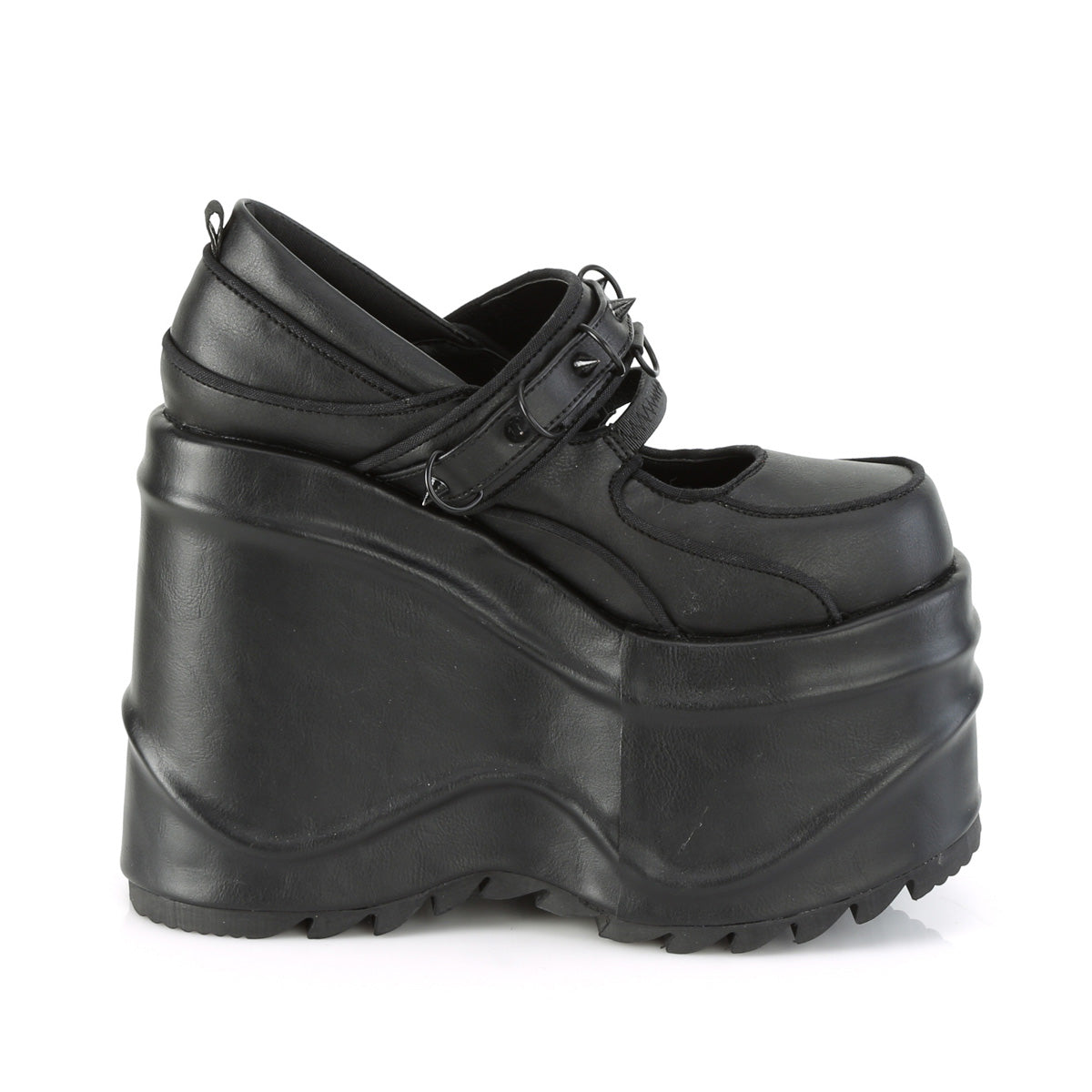 6 Inch Wedge Platform WAVE-48 Black