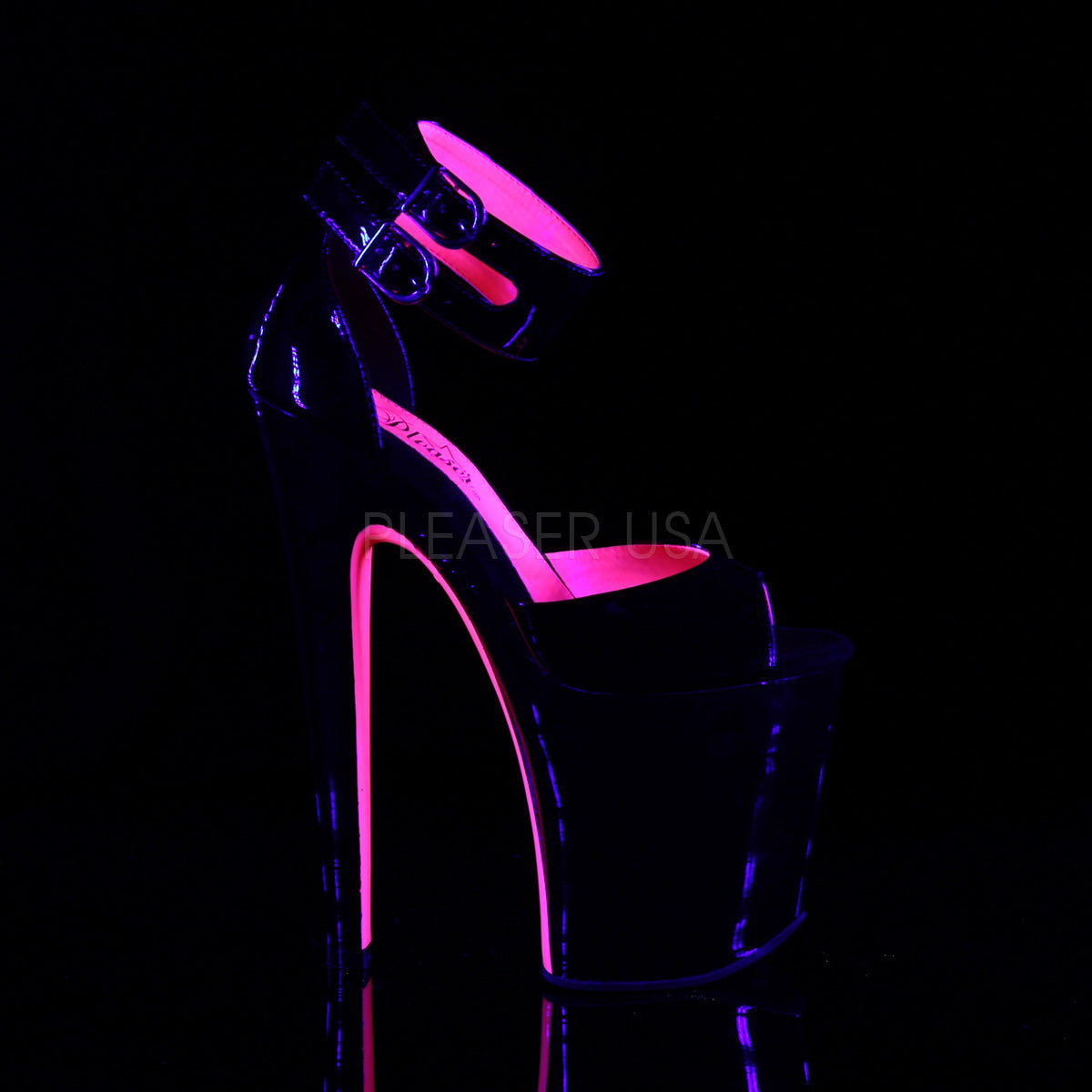 8 Inch Heel XTREME-875TT Black Pat Hot Pink