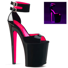 8" Heel XTREME-875TT Black Pat Hot Pink
